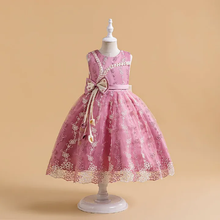 Holiday Celebration girls baby girls mesh wedding new children's floral dresses gowns 3years-10years