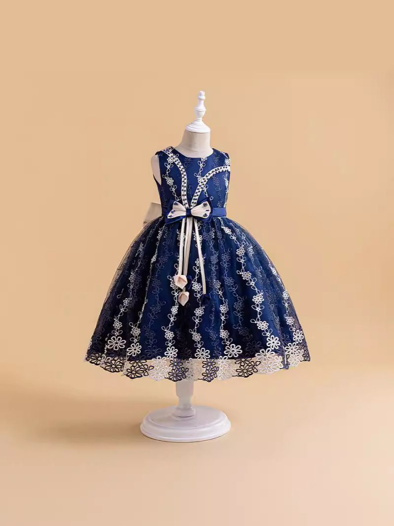 Holiday Celebration girls baby girls mesh wedding new children's floral dresses gowns 3years-10years