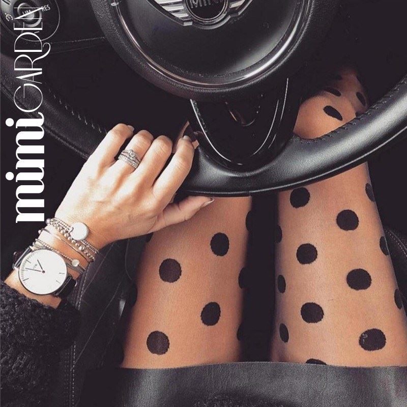 3pcs Internet red small polka dot pantyhose large polka dot spots sexy pantyhose jacquard black pantyhose transparent ultra thin
