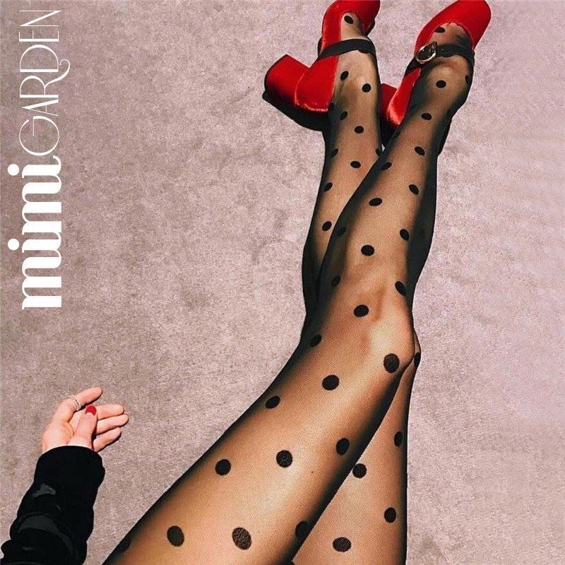 3pcs Internet red small polka dot pantyhose large polka dot spots sexy pantyhose jacquard black pantyhose transparent ultra thin