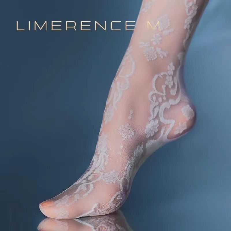 2pcs Elegant hollow flower jacquard thin summer pantyhose Sexy retro pattern fashion pantyhose