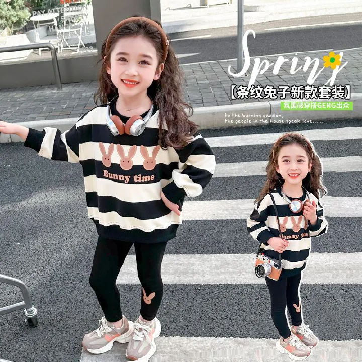 Stylish Cotton Blend Milk Sweater Sweatshirt For Girls Children Spring Autumn 2024 New Arrival POLO Collar Top