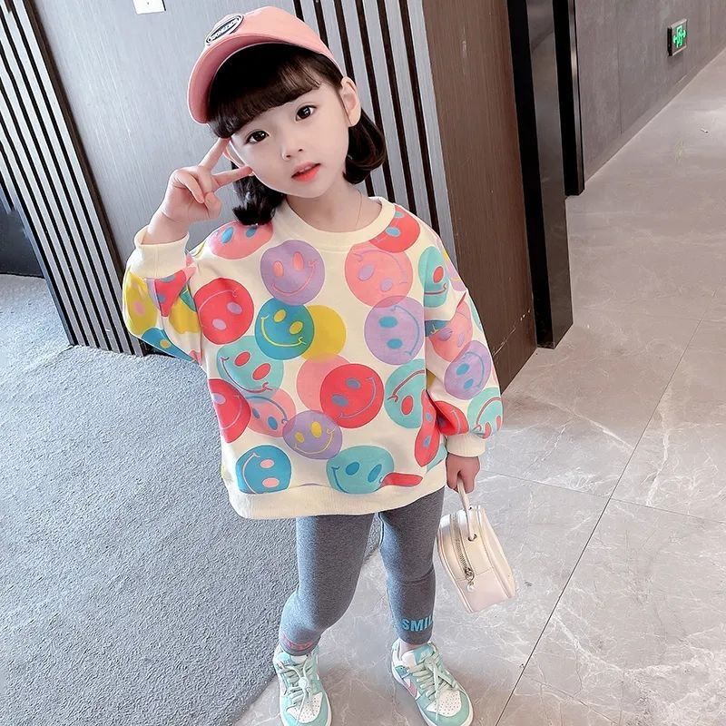Autumn Children Girls Clothes Set Kid Leopard Print Sweatshirts Pullover Top and Legging Pants 2pcs Suit Baby Fashion Tracksuits