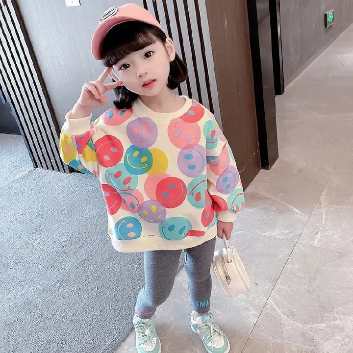 Autumn Children Girls Clothes Set Kid Leopard Print Sweatshirts Pullover Top and Legging Pants 2pcs Suit Baby Fashion Tracksuits