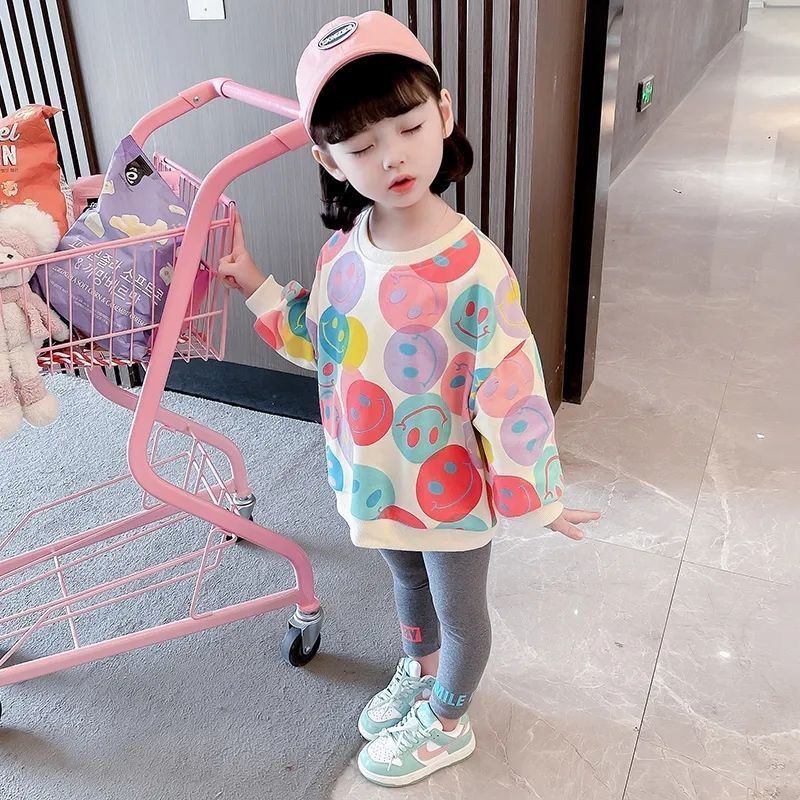 Autumn Children Girls Clothes Set Kid Leopard Print Sweatshirts Pullover Top and Legging Pants 2pcs Suit Baby Fashion Tracksuits