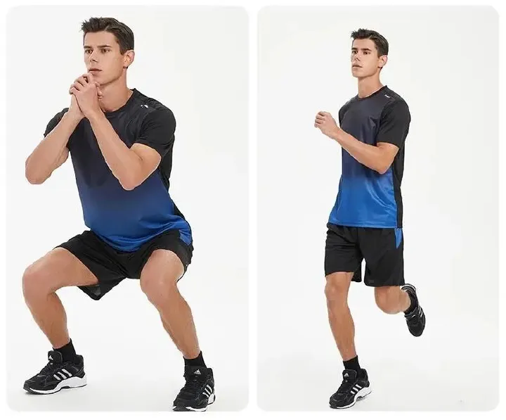 Adult Running Sportswear Ice Silk Quick Drying T-shirt Short Sleeve Uniform Fitness Clothes Tracksuit Gym Sports Outfit Clothing