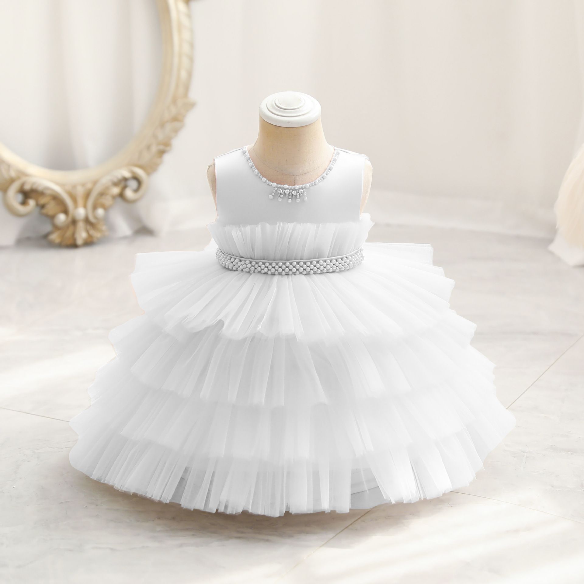 Children's dress colour blocking princess dress female baby baby birthday party dress baby dress
