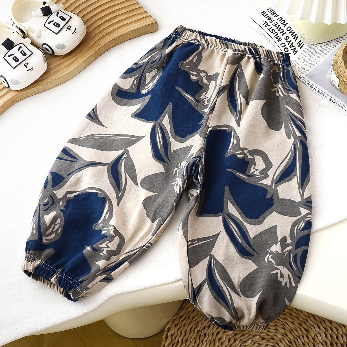 1pcs New Summer Children's Pants for Boys & Girls - Breathable Anti-mosquito Lantern Pants in Thin Style for Toddlers & Little Kids (Kids' Wear)