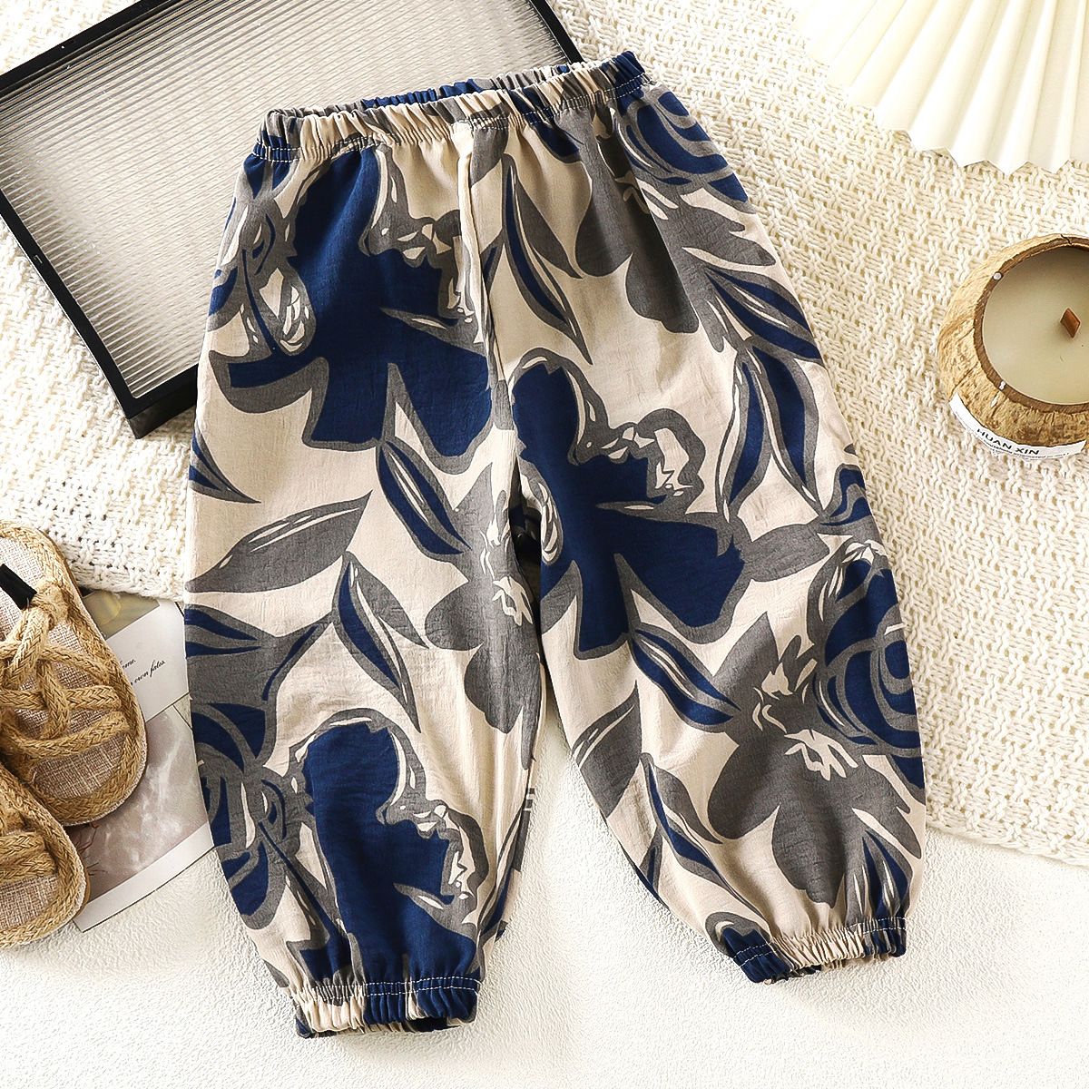 1pcs New Summer Children's Pants for Boys & Girls - Breathable Anti-mosquito Lantern Pants in Thin Style for Toddlers & Little Kids (Kids' Wear)