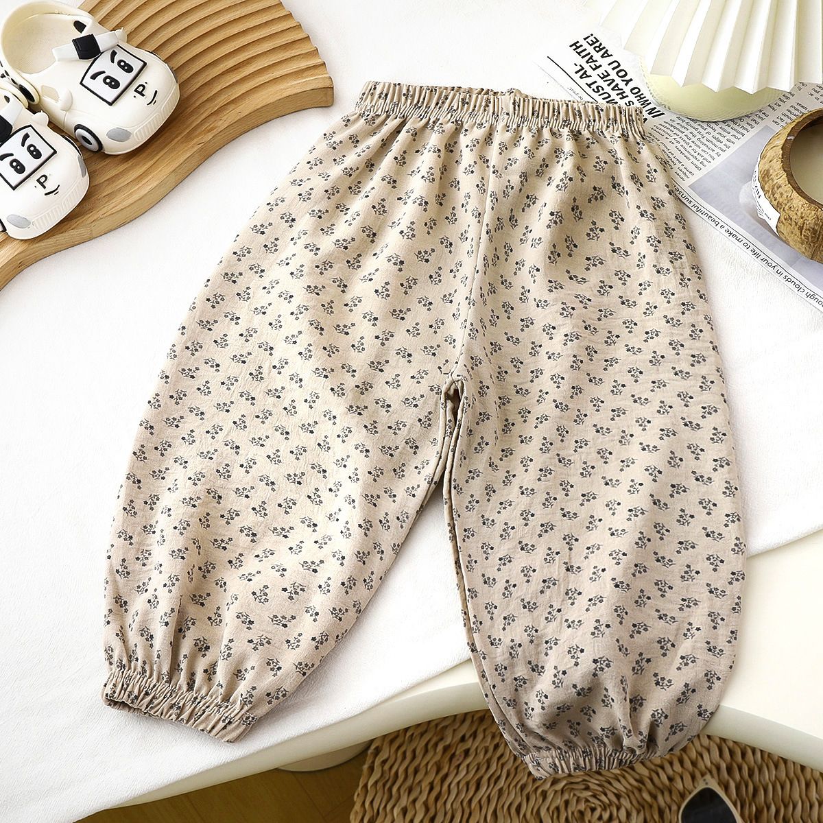 1pcs New Summer Children's Pants for Boys & Girls - Breathable Anti-mosquito Lantern Pants in Thin Style for Toddlers & Little Kids (Kids' Wear)