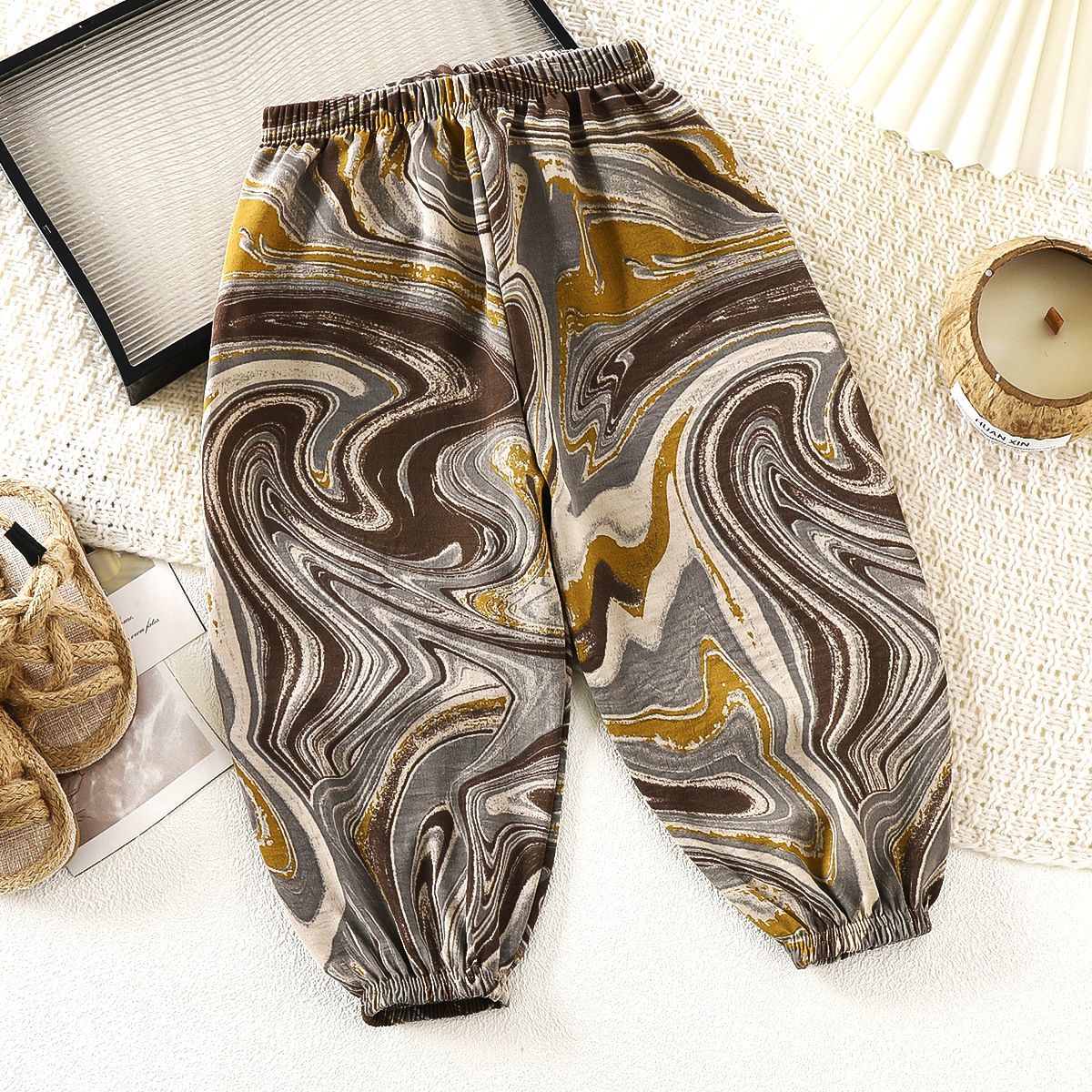 1pcs New Summer Children's Pants for Boys & Girls - Breathable Anti-mosquito Lantern Pants in Thin Style for Toddlers & Little Kids (Kids' Wear)