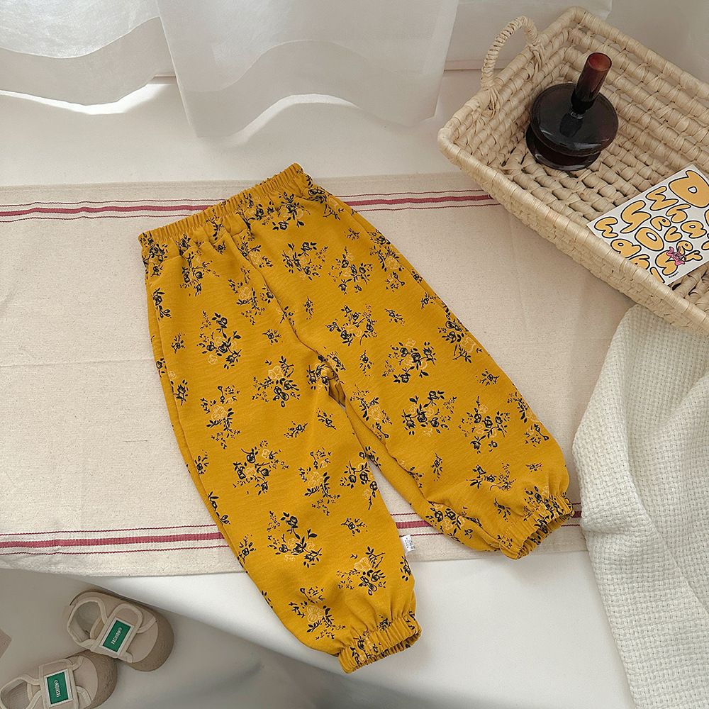 1pcs Summer New Style Thin Anti-mosquito Pants for Kids, Boys & Girls, Floral Print, Toddler & Baby Children's Trousers