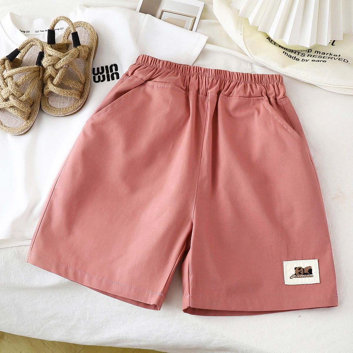 1pcs Summer New Style Simple Thin Shorts for Kids, Boys' and Girls' Pure Cotton Casual Children's Trousers