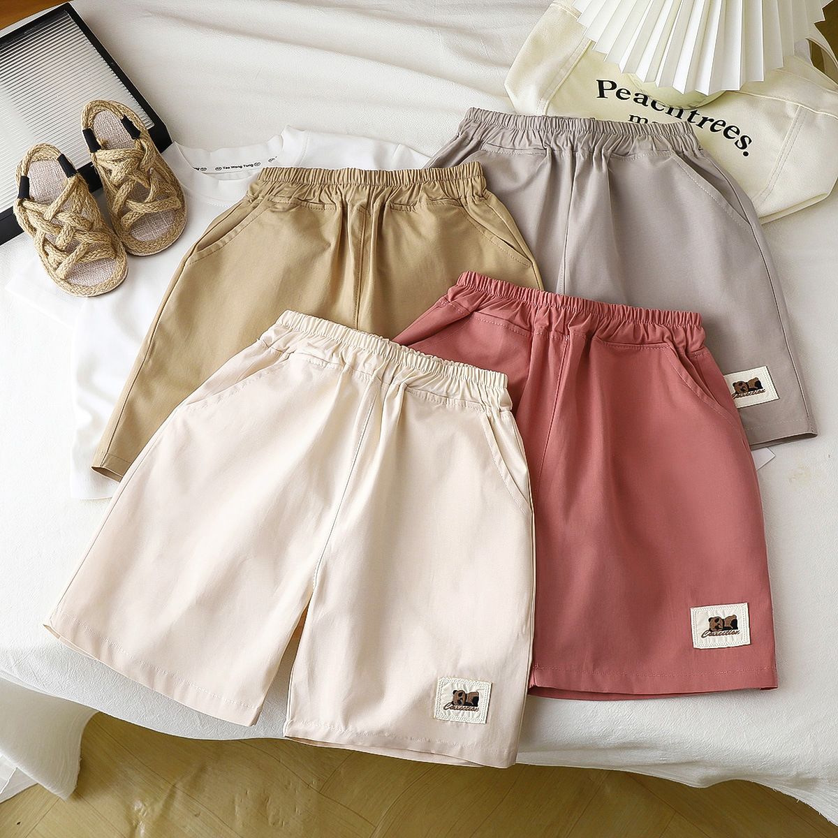1pcs Summer New Style Simple Thin Shorts for Kids, Boys' and Girls' Pure Cotton Casual Children's Trousers