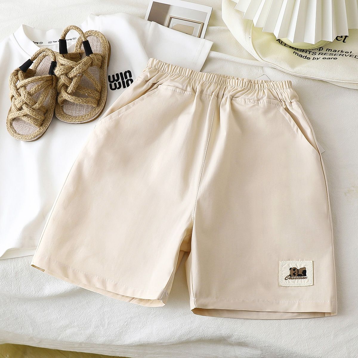 1pcs Summer New Style Simple Thin Shorts for Kids, Boys' and Girls' Pure Cotton Casual Children's Trousers