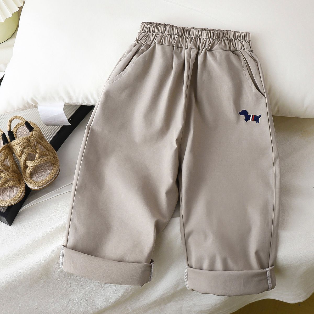 1pcs Summer Long Pants for Kids, Boys' and Girls' Solid - colored Outer - wear Trousers, Trendy and Casual Baby Trousers, Children's Clothing