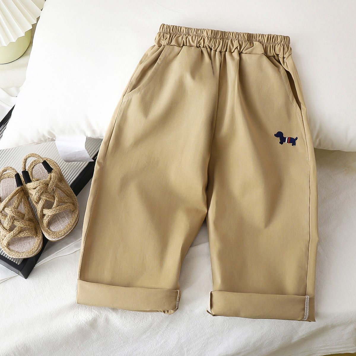 1pcs Summer Long Pants for Kids, Boys' and Girls' Solid - colored Outer - wear Trousers, Trendy and Casual Baby Trousers, Children's Clothing