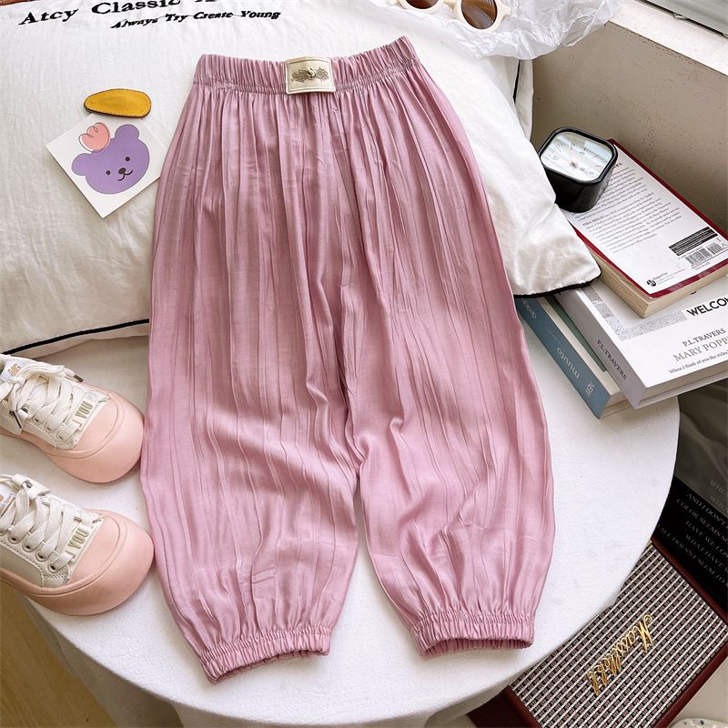 1pcs Summer Thin Anti-mosquito Trousers for Kids, Boys & Girls, Loose Lantern-style, Baby Flappy Trousers, Casual Cropped Trousers, Children's Trousers.