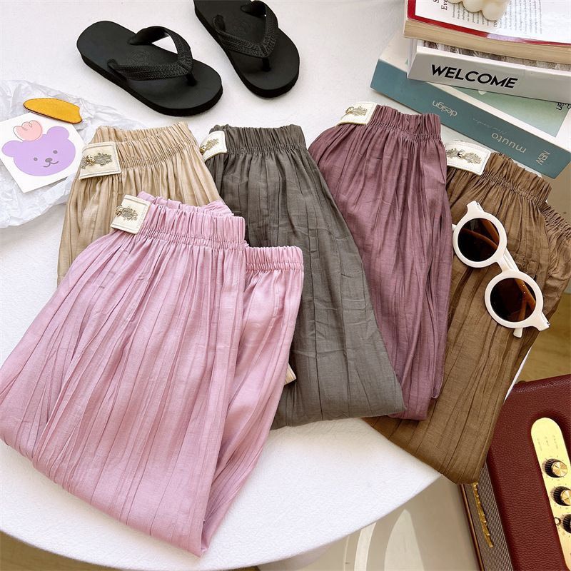 1pcs Summer Thin Anti-mosquito Trousers for Kids, Boys & Girls, Loose Lantern-style, Baby Flappy Trousers, Casual Cropped Trousers, Children's Trousers.