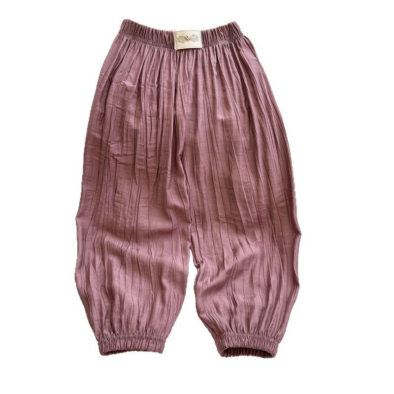 1pcs Summer Thin Anti-mosquito Trousers for Kids, Boys & Girls, Loose Lantern-style, Baby Flappy Trousers, Casual Cropped Trousers, Children's Trousers.