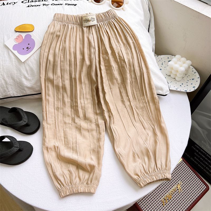 1pcs Summer Thin Anti-mosquito Trousers for Kids, Boys & Girls, Loose Lantern-style, Baby Flappy Trousers, Casual Cropped Trousers, Children's Trousers.