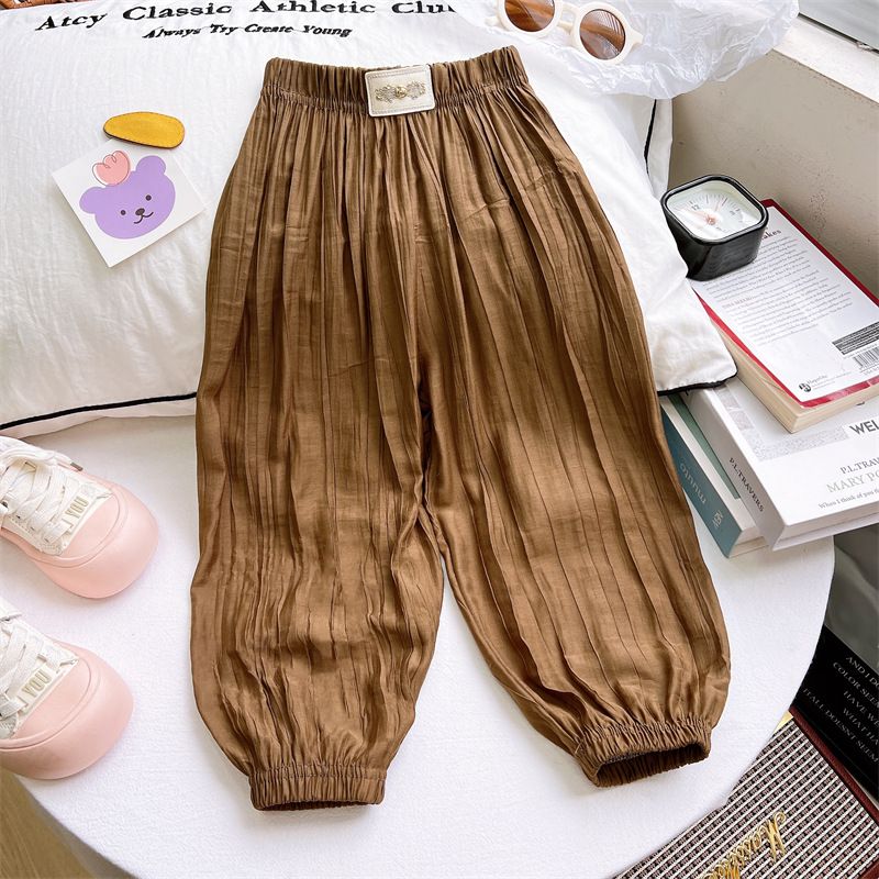 1pcs Summer Thin Anti-mosquito Trousers for Kids, Boys & Girls, Loose Lantern-style, Baby Flappy Trousers, Casual Cropped Trousers, Children's Trousers.