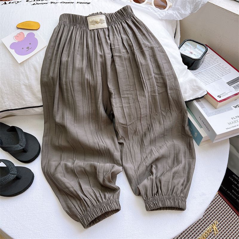 1pcs Summer Thin Anti-mosquito Trousers for Kids, Boys & Girls, Loose Lantern-style, Baby Flappy Trousers, Casual Cropped Trousers, Children's Trousers.