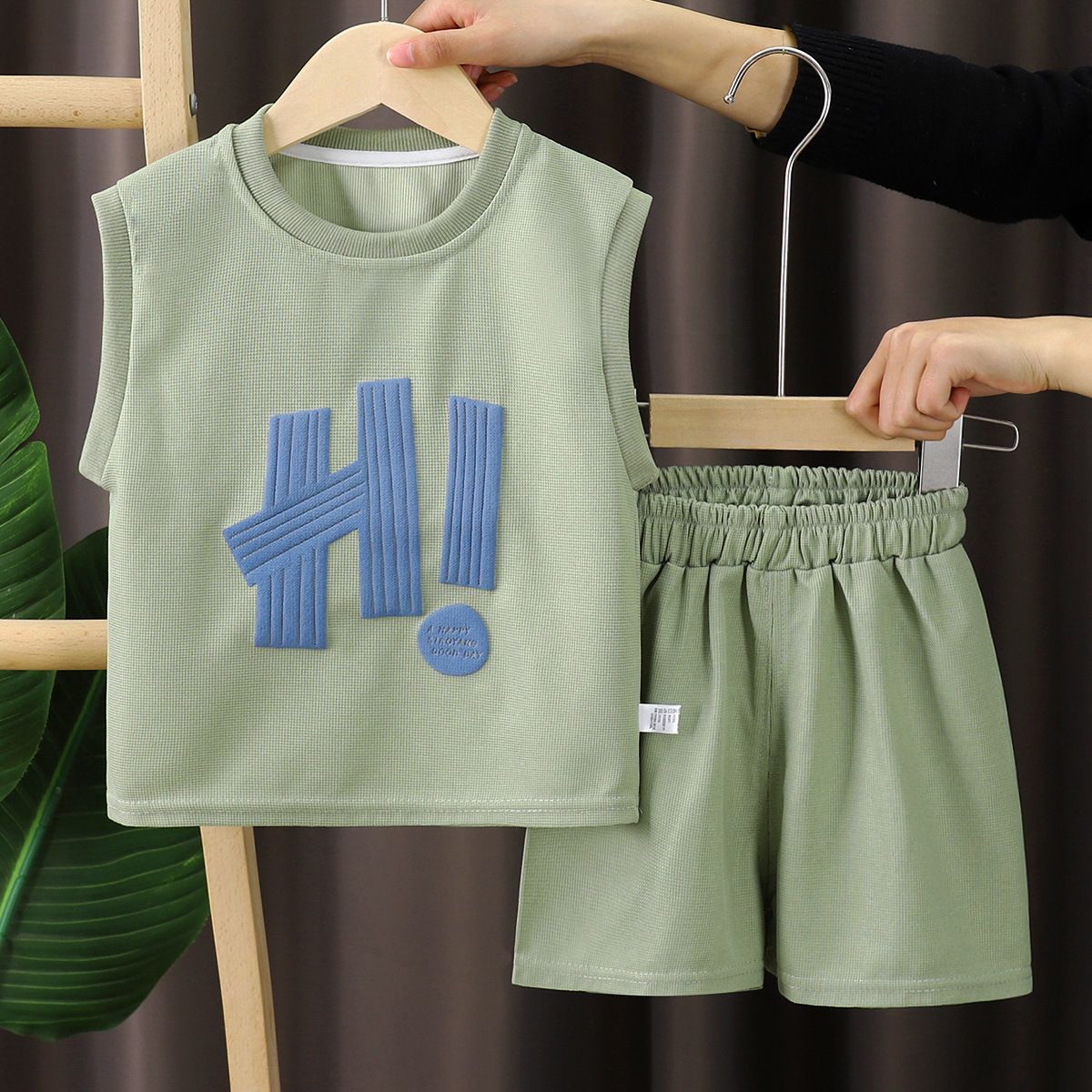 1set Boys' Sleeveless Vest Set for Summer, New Style! Thin Baby Casual Two-Piece Set with Shorts, Children's Clothing