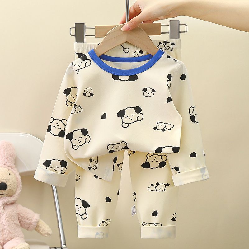 1set Children's Underwear Set, New Style for Baby in Autumn! Boys' Homewear and Girls' Clothing, Lycra Cotton Pajamas, Children's Clothing.
