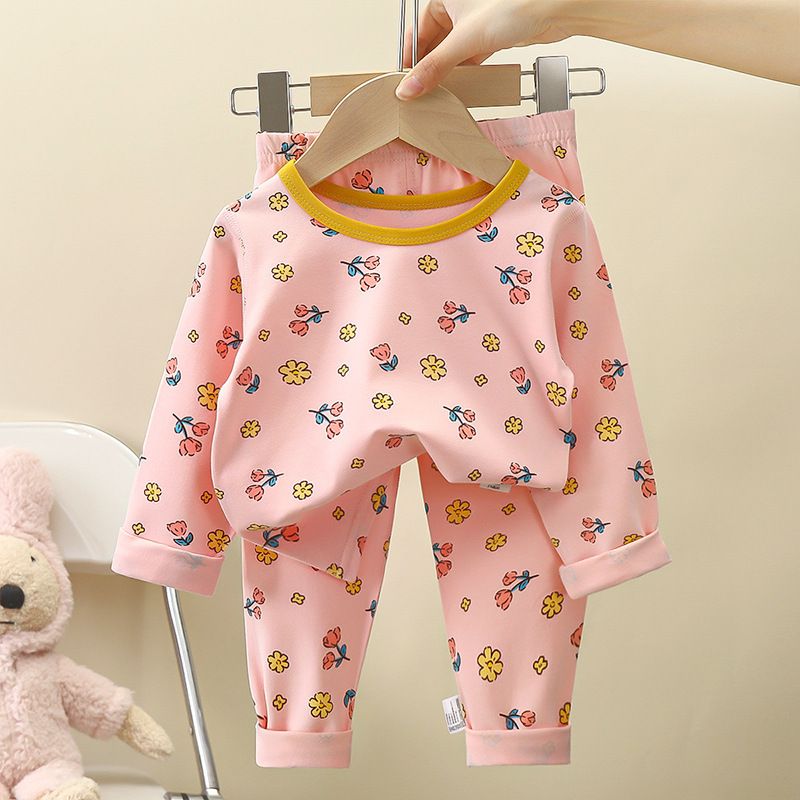 1set Children's Underwear Set, New Style for Baby in Autumn! Boys' Homewear and Girls' Clothing, Lycra Cotton Pajamas, Children's Clothing.