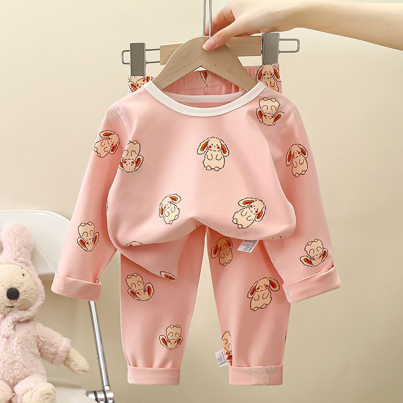 1set Children's Underwear Set, New Style for Baby in Autumn! Boys' Homewear and Girls' Clothing, Lycra Cotton Pajamas, Children's Clothing.