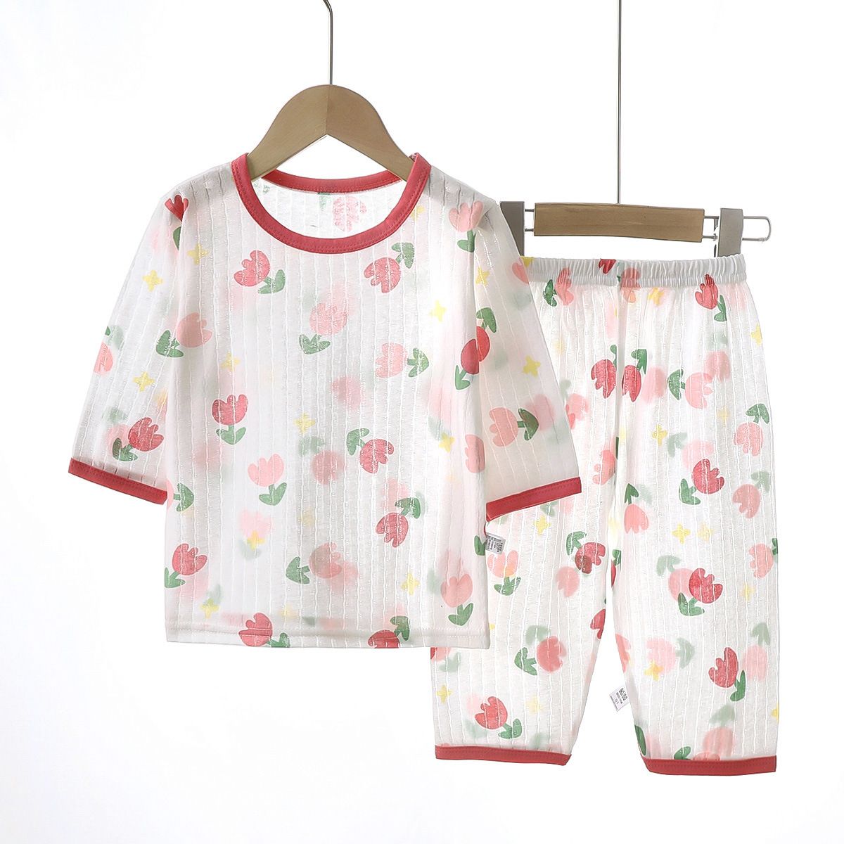 1set Children's Pure Cotton Pajama Set, New Style for Summer! Boys' Clothes, Girls' Thin Homewear and Air-Conditioning Clothes, Children's Clothing.