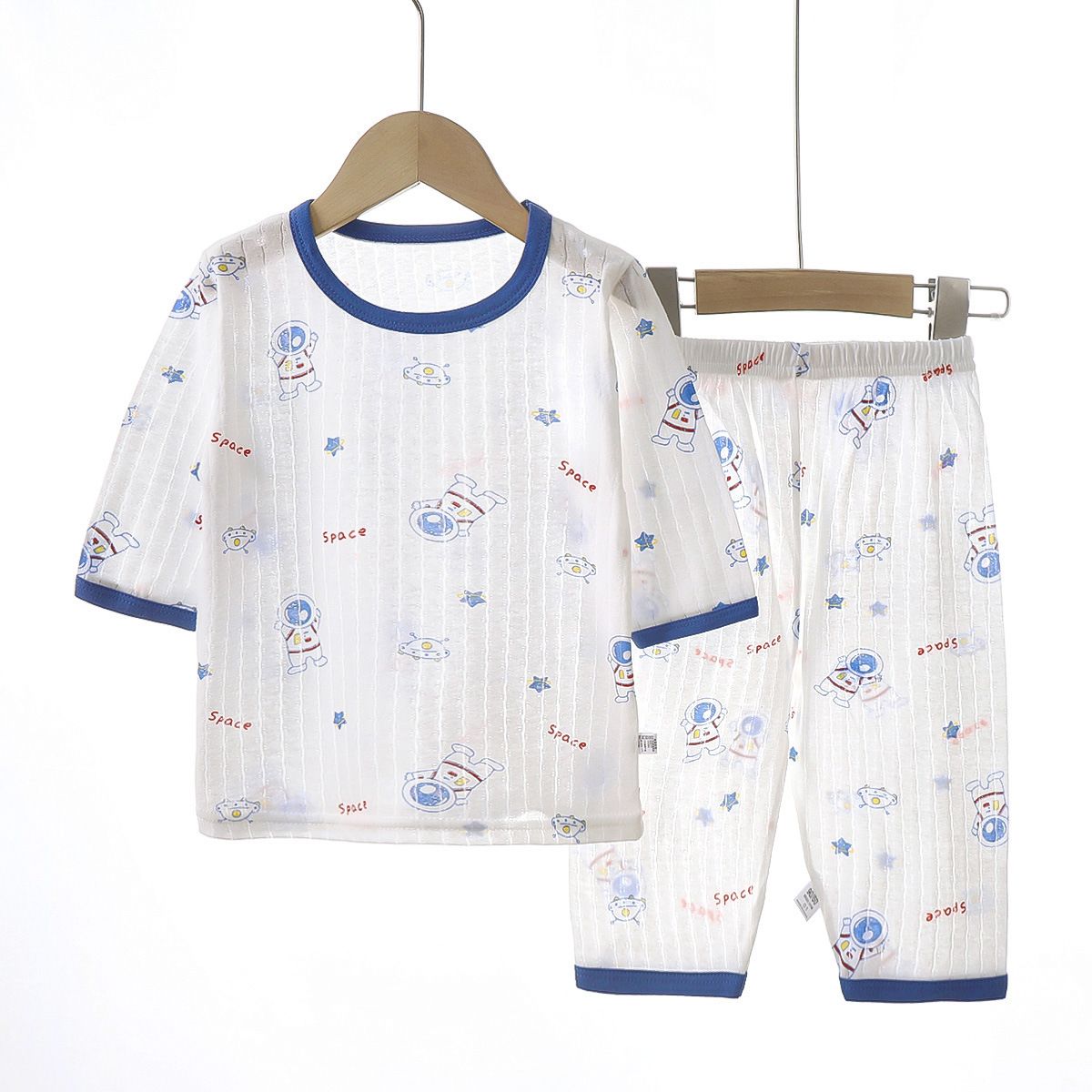 1set Children's Pure Cotton Pajama Set, New Style for Summer! Boys' Clothes, Girls' Thin Homewear and Air-Conditioning Clothes, Children's Clothing.