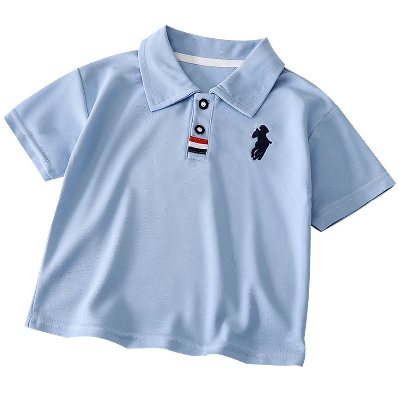 1pcs Children's Short-Sleeved T-Shirts, New Style for Summer 2025! Boys' Polo Shirts with Embroidery, Baby's Fashionable Tops, Children's Clothing.
