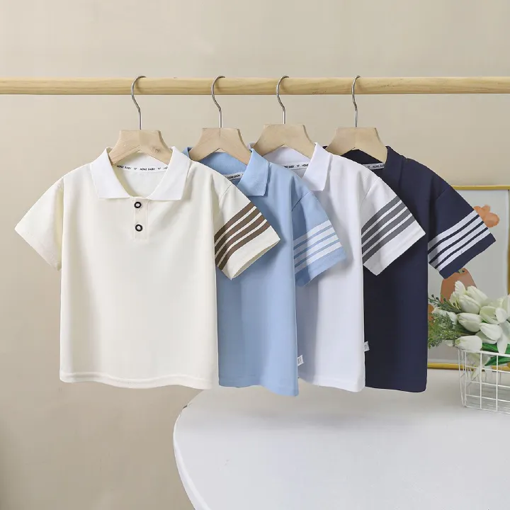 1pcs Boys' Short-Sleeved Polo Shirts, New Summer Styles, Korean Version Flap-Collar, Thin Half-Sleeved Kids' Clothing for Summer.