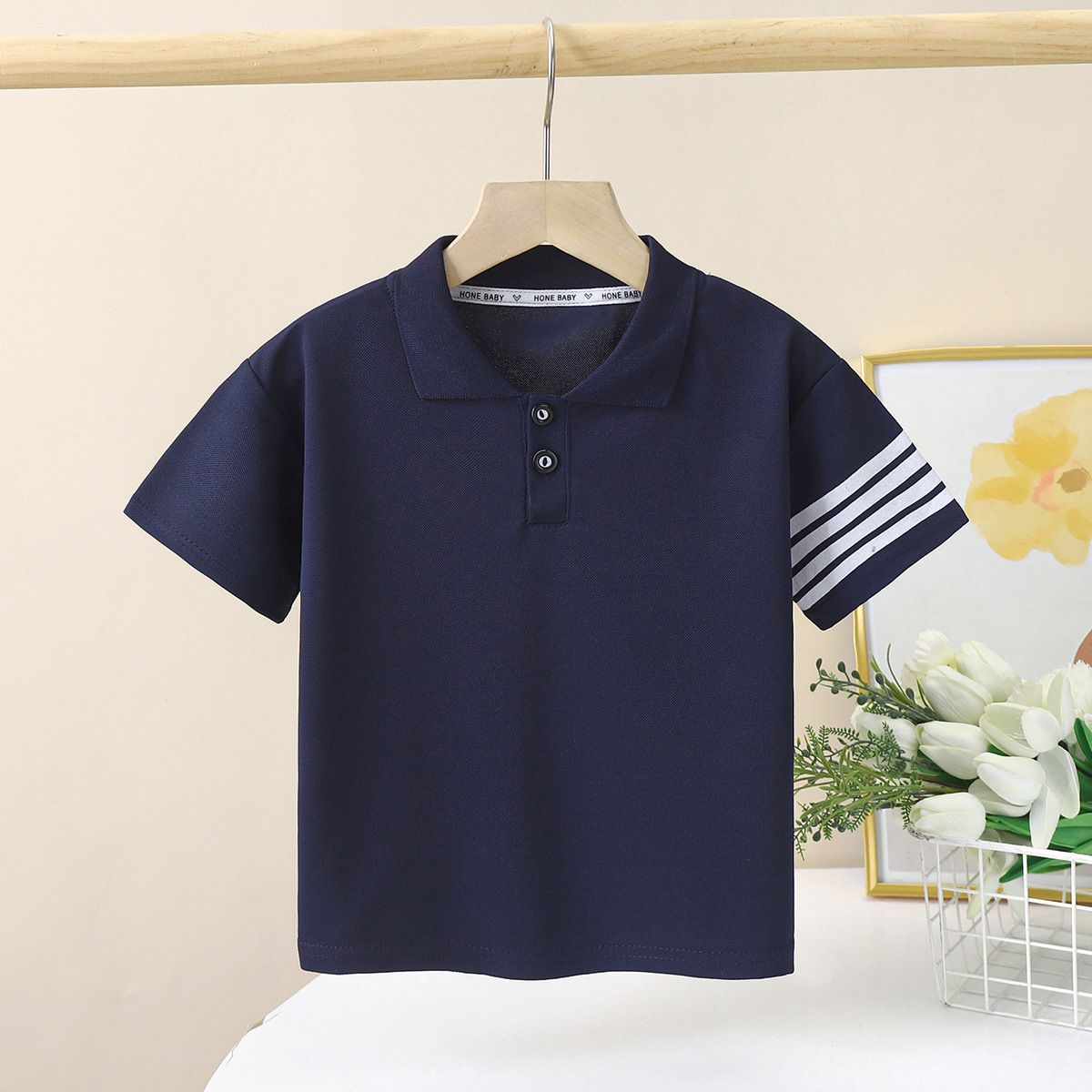1pcs Boys' Short-Sleeved Polo Shirts, New Summer Styles, Korean Version Flap-Collar, Thin Half-Sleeved Kids' Clothing for Summer.