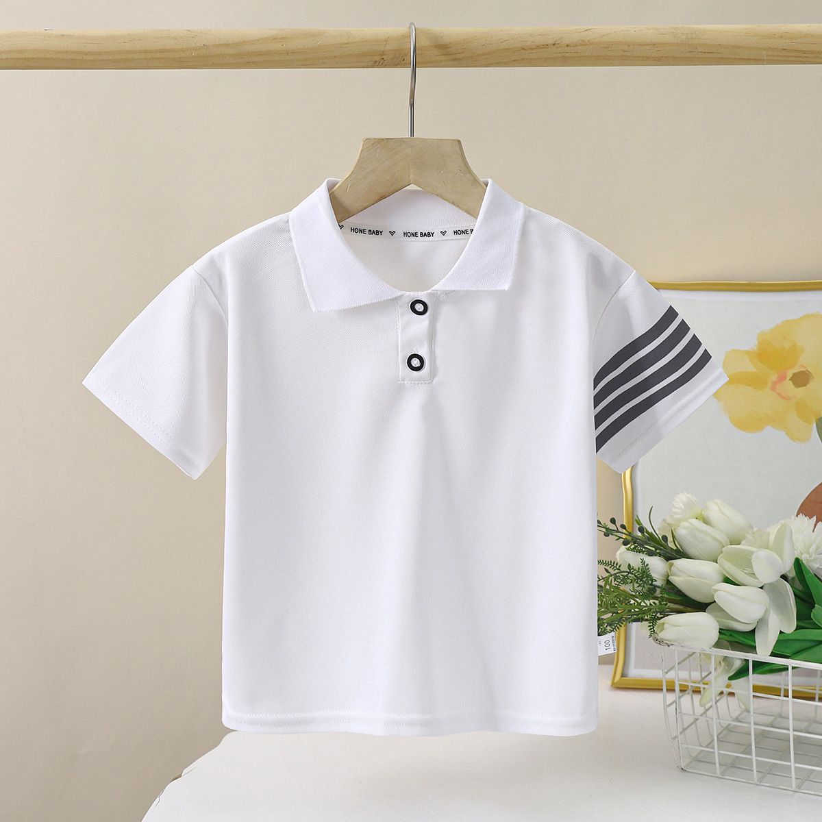 1pcs Boys' Short-Sleeved Polo Shirts, New Summer Styles, Korean Version Flap-Collar, Thin Half-Sleeved Kids' Clothing for Summer.