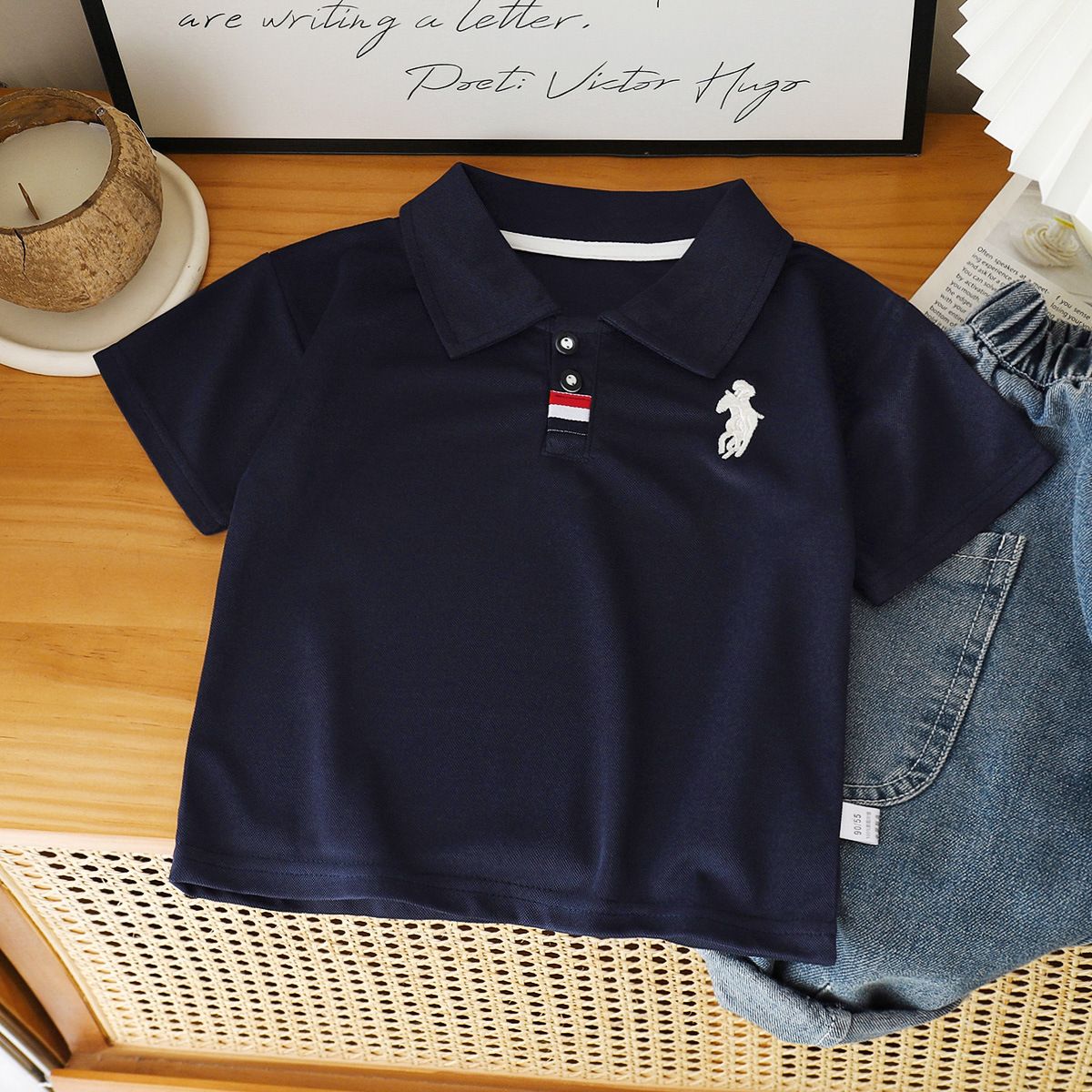 1pcs Boys' Short-Sleeved Polo Shirts, New Summer Styles, Korean Version Flap-Collar, Thin Half-Sleeved Kids' Clothing for Summer.