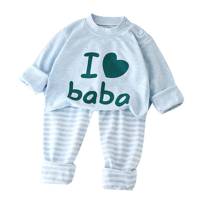 1set Boys' and Girls' New Spring and Autumn Pure Cotton Underwear Sets, Kids' Homewear, Girls' Long Johns & Pajamas, Children's Clothing.