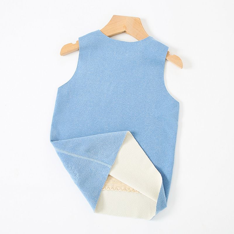 1pcs Children's patch abdominal protection baby vests for autumn and winter, with double-sided (A and B sides) seamless brushed fabric, suitable for both boys and girls.