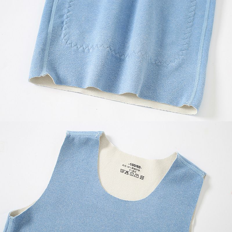 1pcs Children's patch abdominal protection baby vests for autumn and winter, with double-sided (A and B sides) seamless brushed fabric, suitable for both boys and girls.