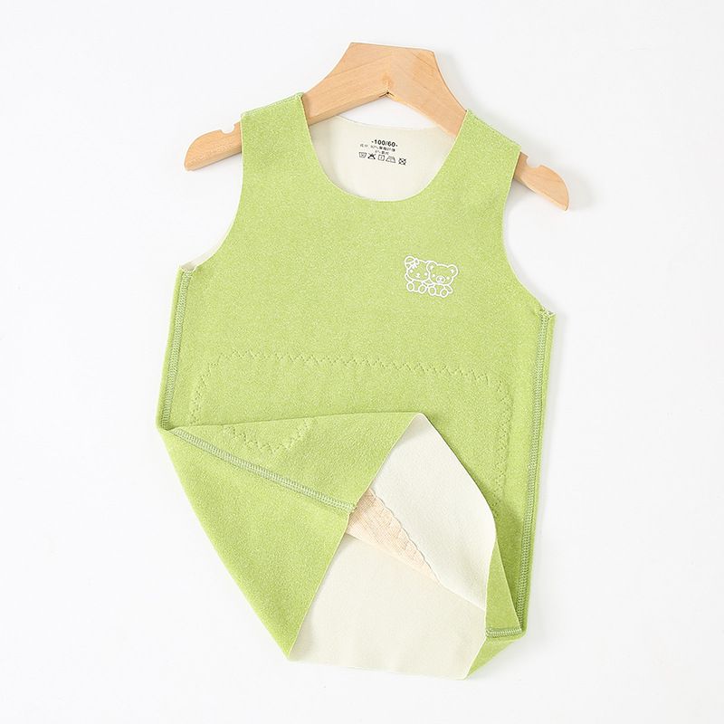1pcs Children's patch abdominal protection baby vests for autumn and winter, with double-sided (A and B sides) seamless brushed fabric, suitable for both boys and girls.