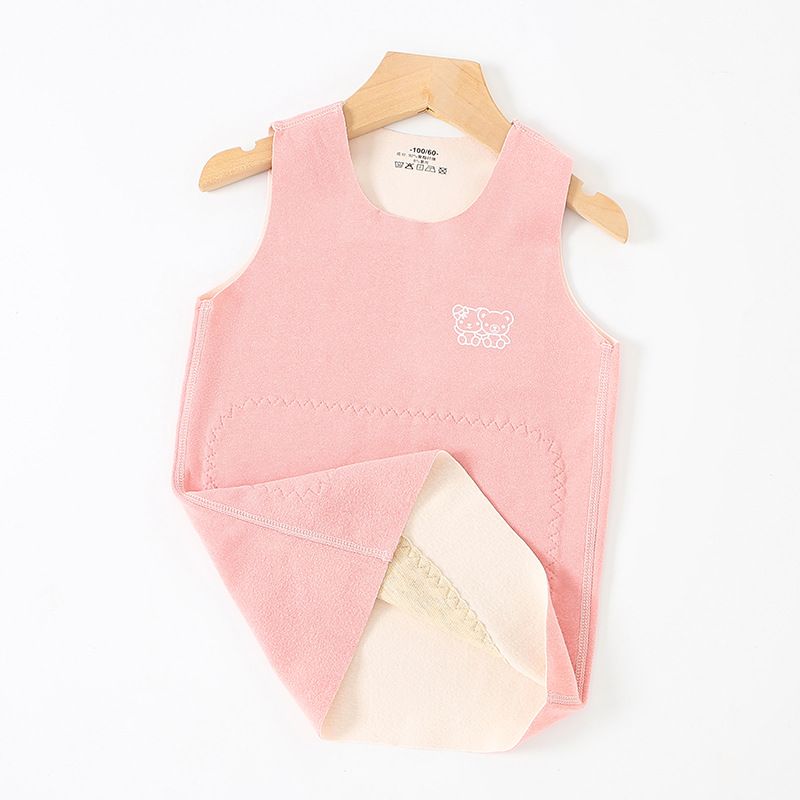 1pcs Children's patch abdominal protection baby vests for autumn and winter, with double-sided (A and B sides) seamless brushed fabric, suitable for both boys and girls.
