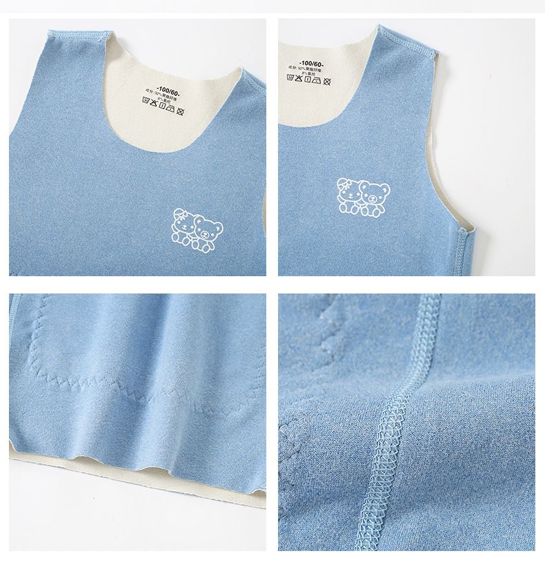 1pcs Children's patch abdominal protection baby vests for autumn and winter, with double-sided (A and B sides) seamless brushed fabric, suitable for both boys and girls.