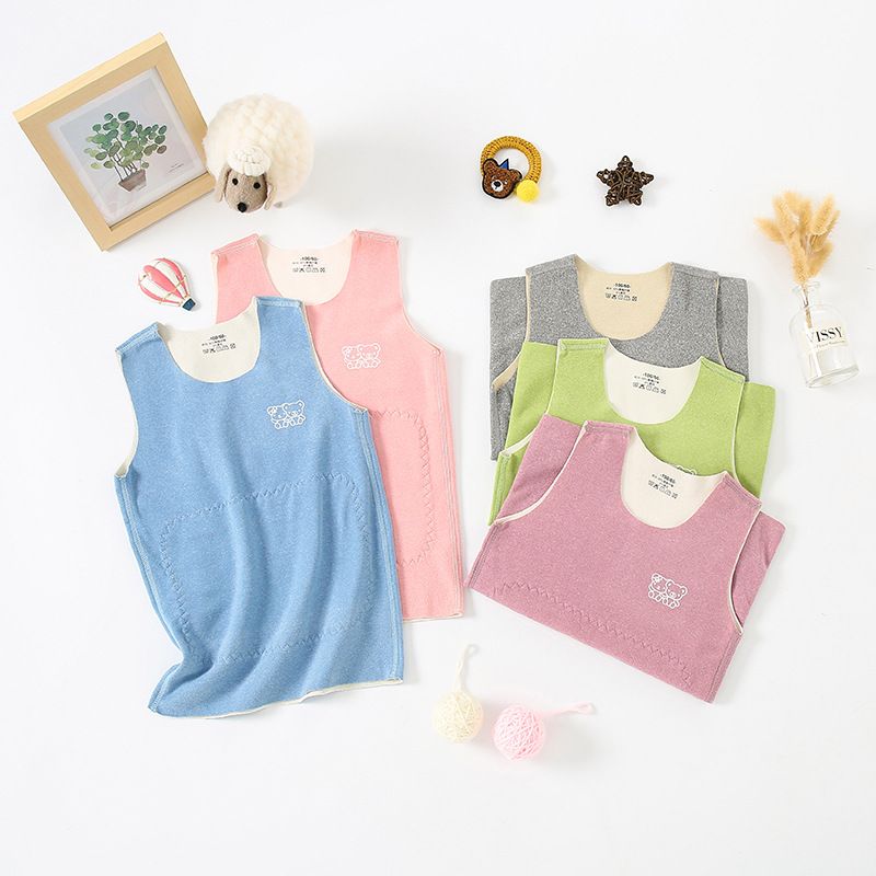1pcs Children's patch abdominal protection baby vests for autumn and winter, with double-sided (A and B sides) seamless brushed fabric, suitable for both boys and girls.