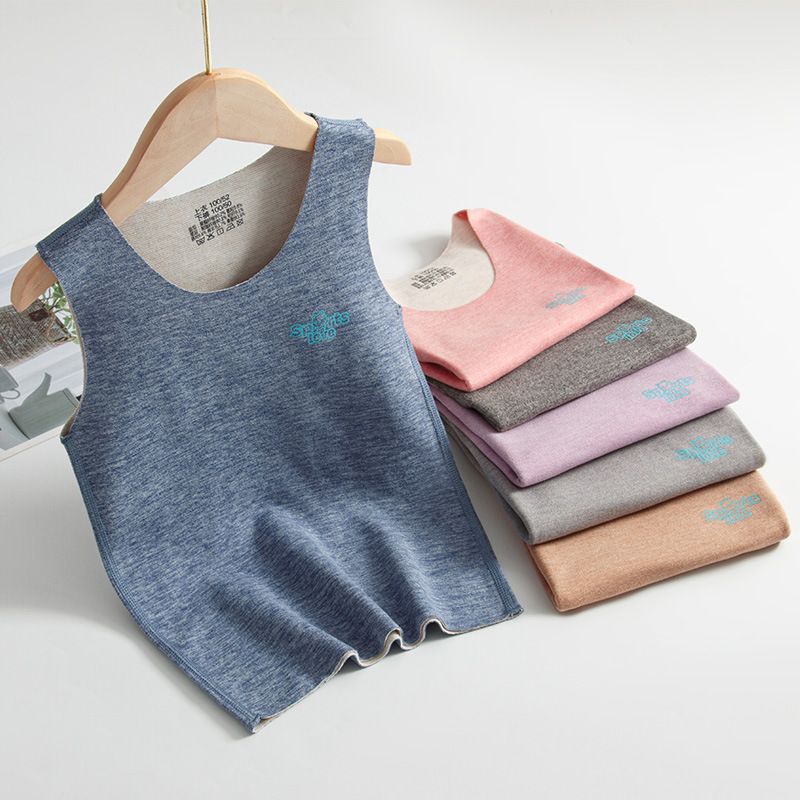 1pcs Antibacterial children's warm vests made of wool and silk, double-sided fleece seamless vests for both boys and girls. They are perfect as base layer shirts or waistcoats for autumn and winter.