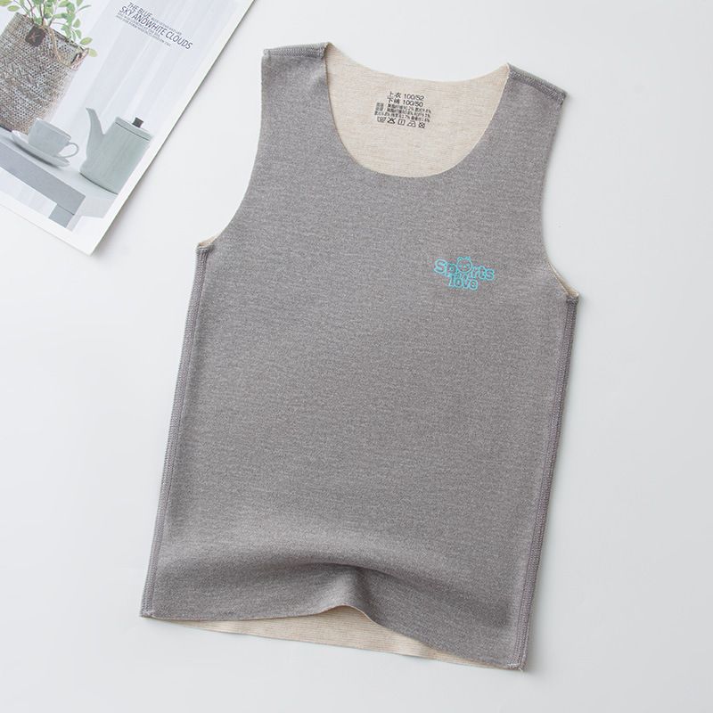 1pcs Antibacterial children's warm vests made of wool and silk, double-sided fleece seamless vests for both boys and girls. They are perfect as base layer shirts or waistcoats for autumn and winter.