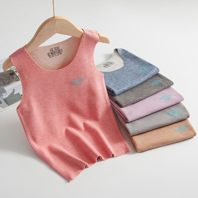 1pcs Antibacterial children's warm vests made of wool and silk, double-sided fleece seamless vests for both boys and girls. They are perfect as base layer shirts or waistcoats for autumn and winter.