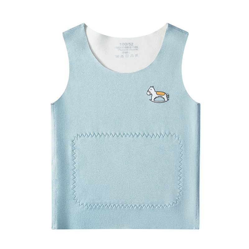 1pcs Autumn and Winter Children's Warm - up Vests. Seamless, with A and B sides. For boys and girls, suitable for inner - wear. With patch abdominal protection, ideal as base - layer waistcoats.