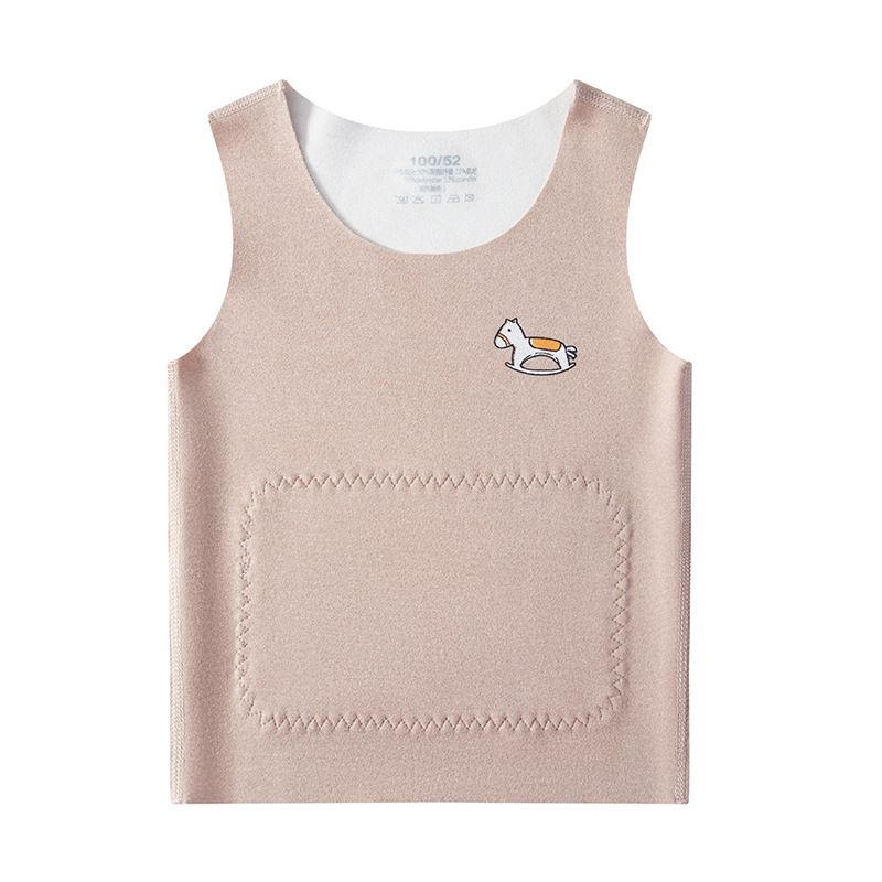 1pcs Autumn and Winter Children's Warm - up Vests. Seamless, with A and B sides. For boys and girls, suitable for inner - wear. With patch abdominal protection, ideal as base - layer waistcoats.